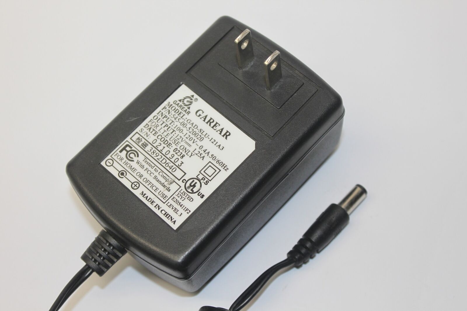 New 12V 1.25A Garear GAD-SLU-121A3 545-00-520020 Power Supply Ac Adapter